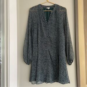 JOIE green & white dot dress - M
